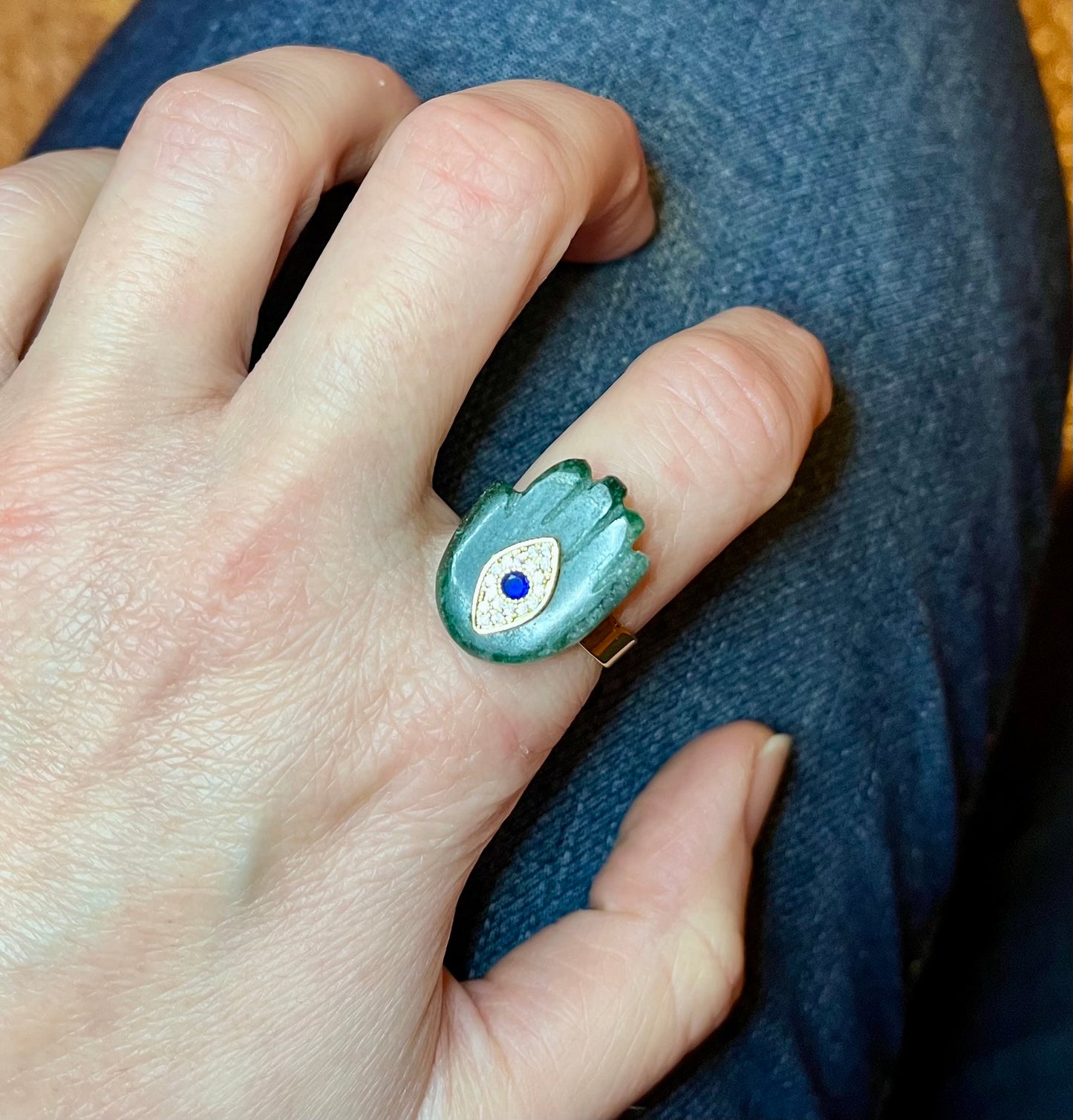 Bague main protectrice Aventurine