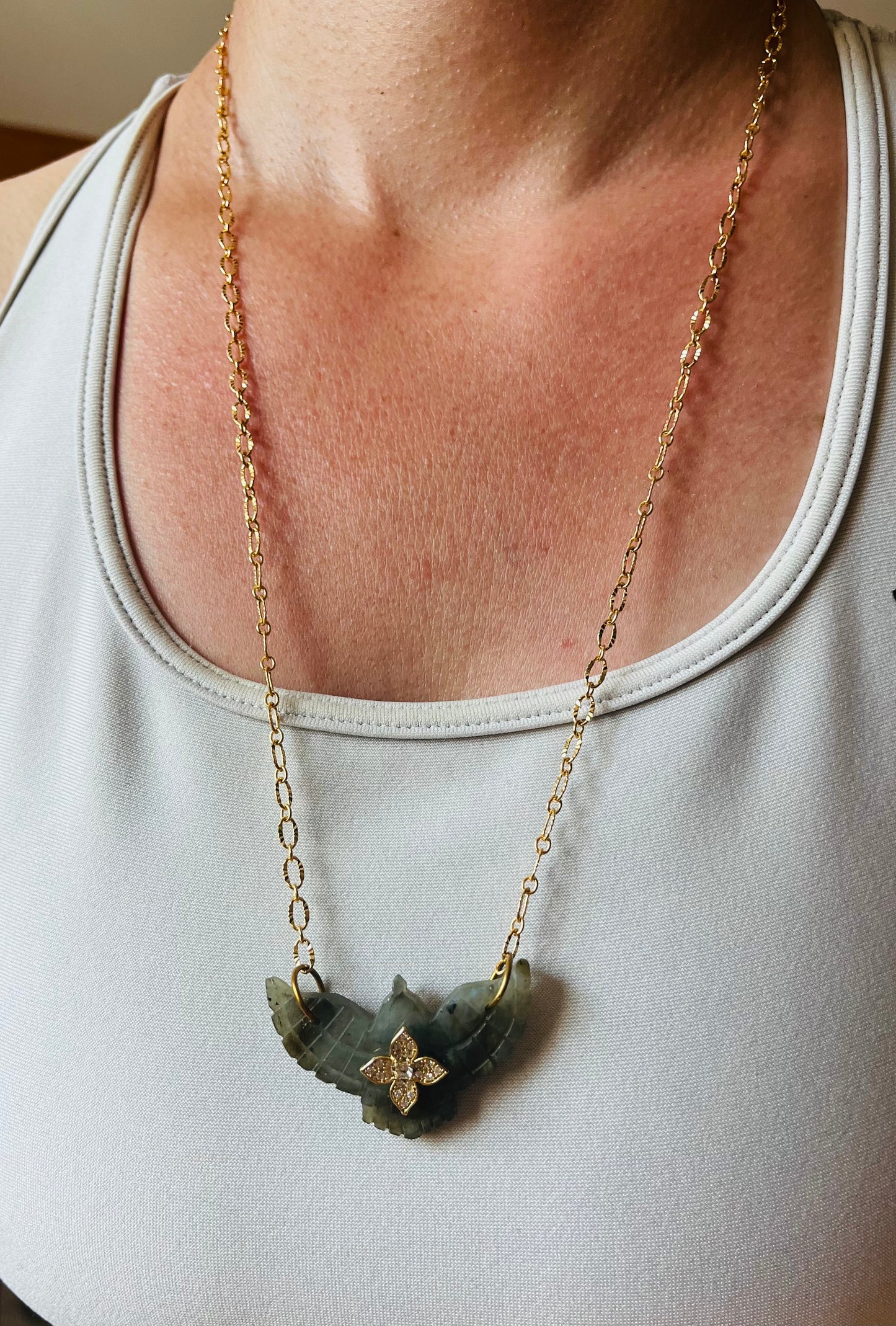 Collier sautoir phœnix Labradorite