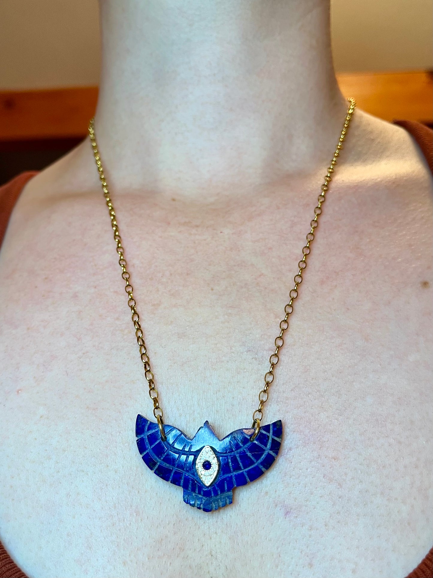 Sautoir phœnix Lapis-Lazuli