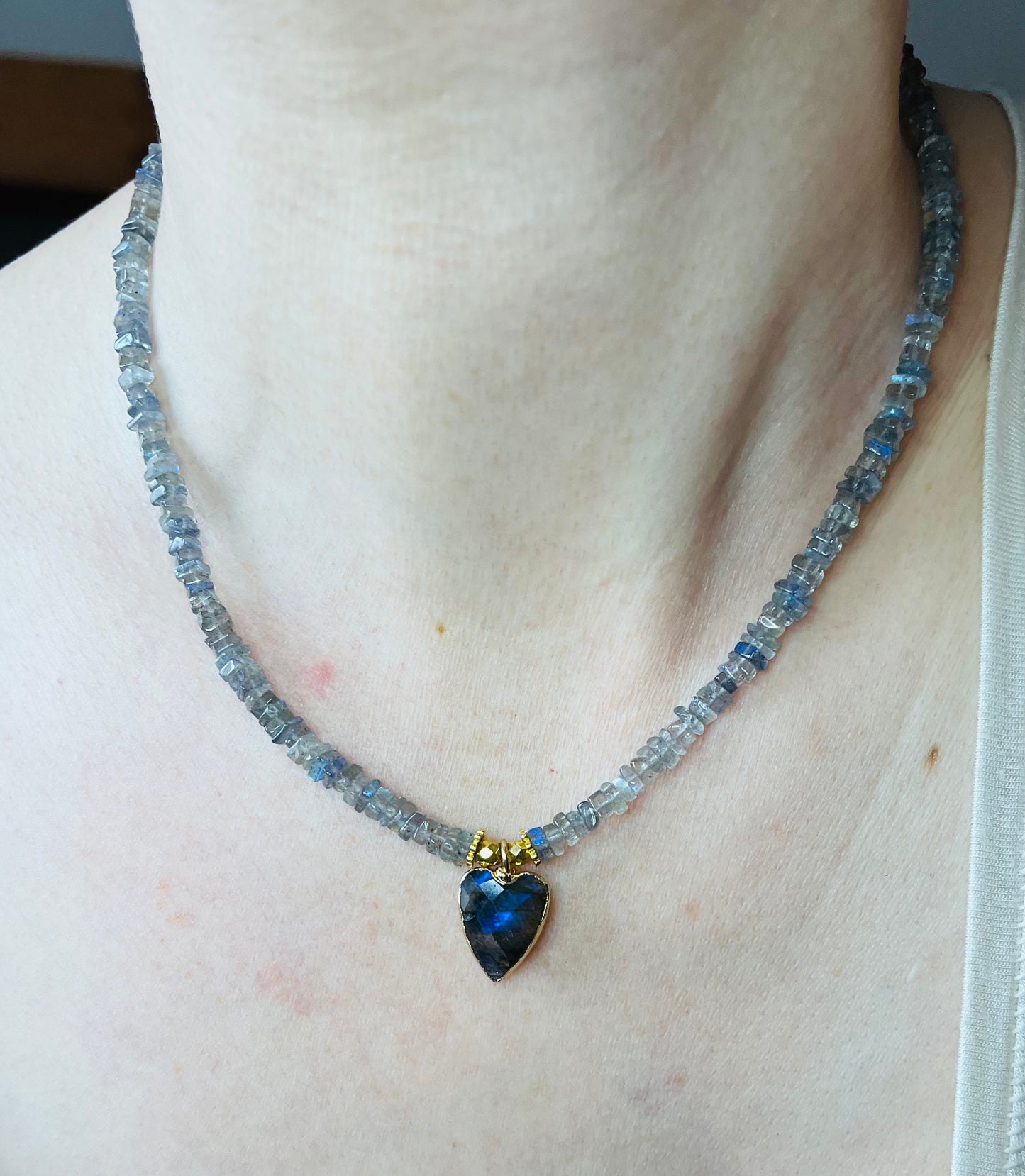 Collier cœur Labradorite