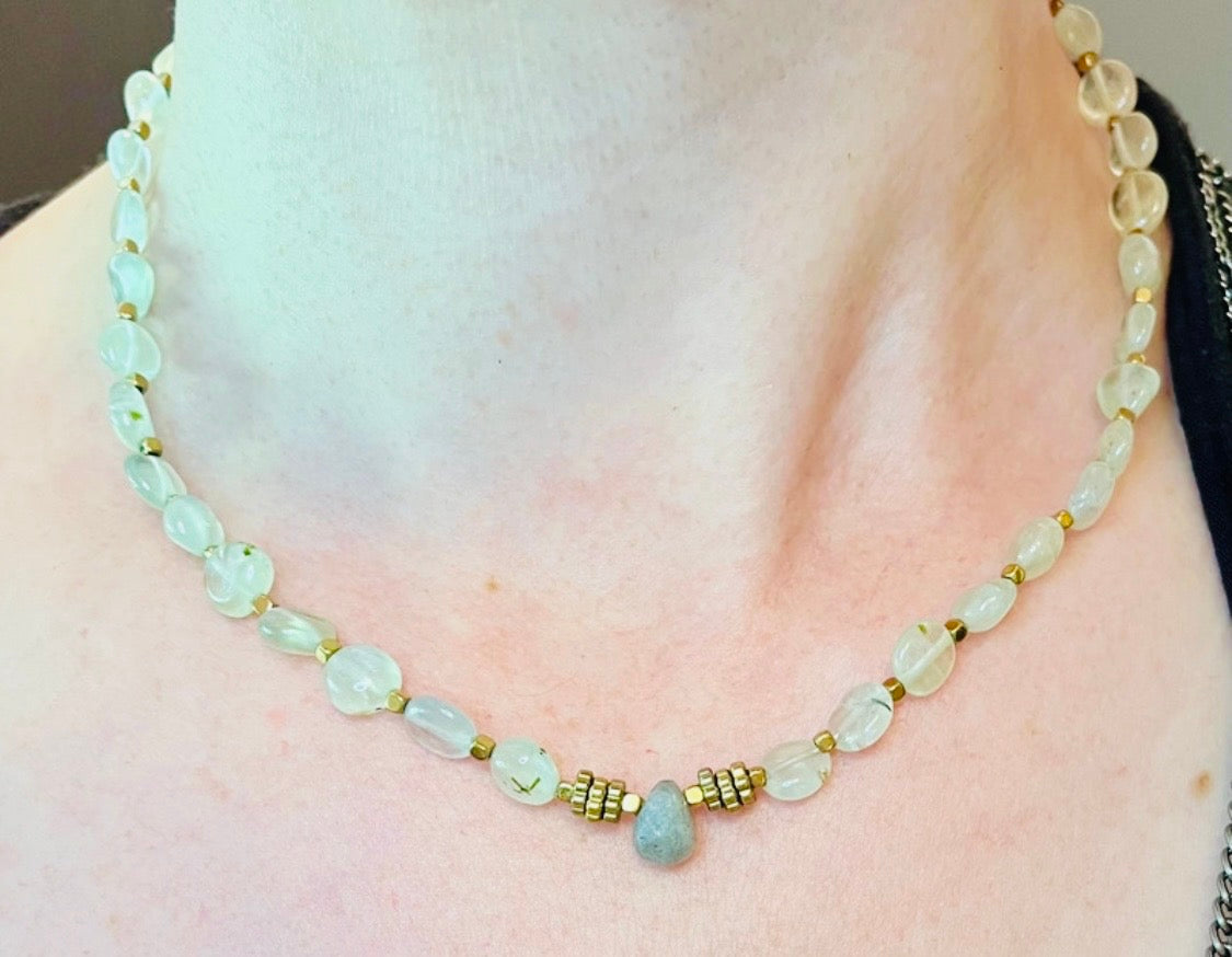 Collier Préhnite et Labradorite