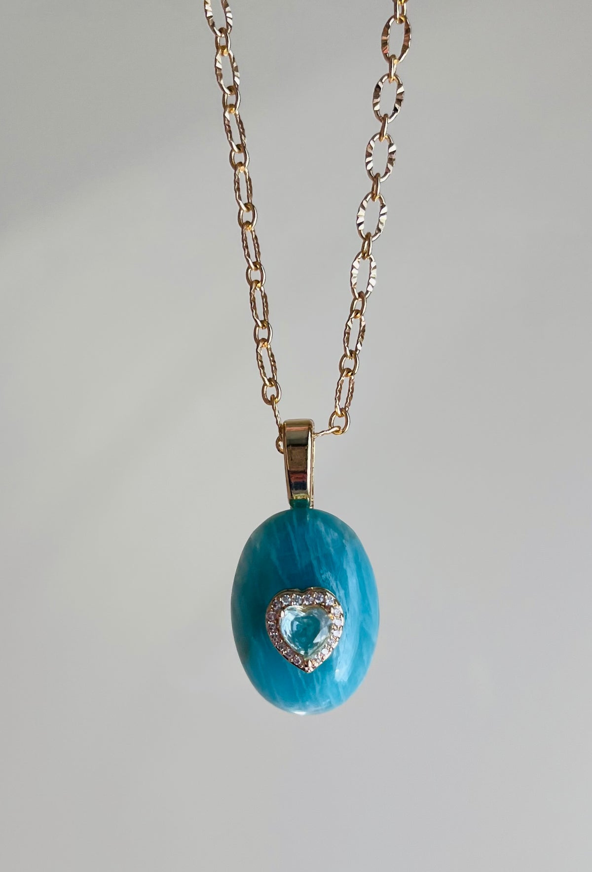 Collier sautoir grigri Amazonite