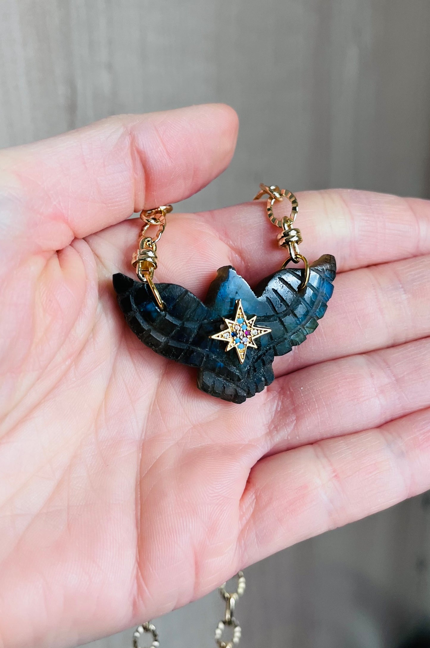 Collier phœnix protecteur Labradorite
