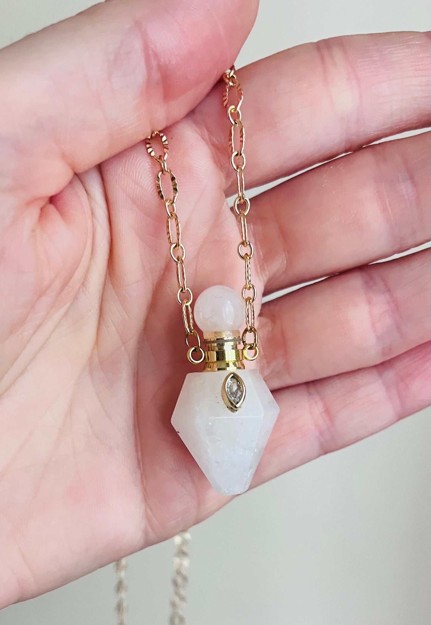 Collier sautoir grigri fiole Quartz