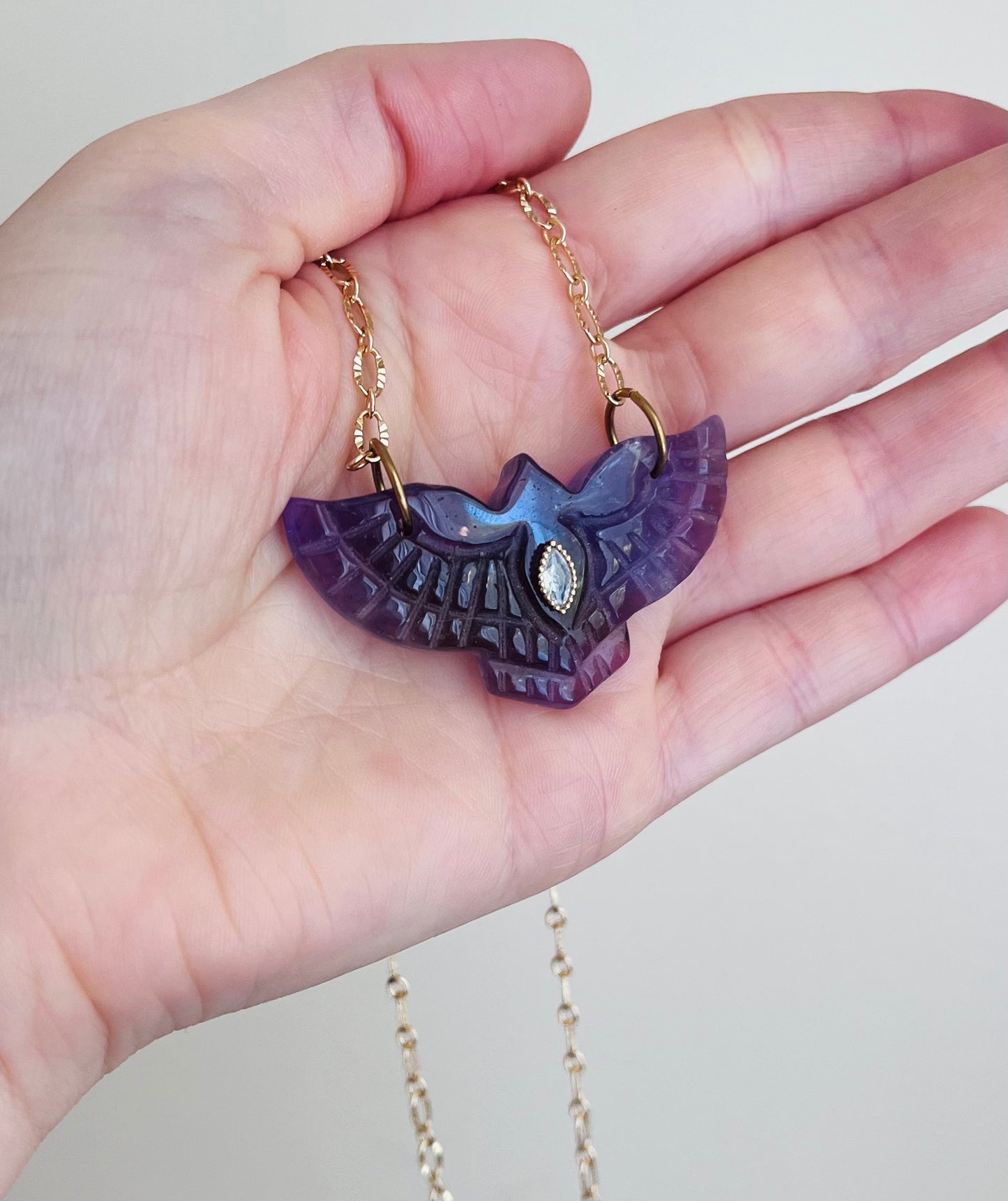 Collier sautoir phœnix Améthyste