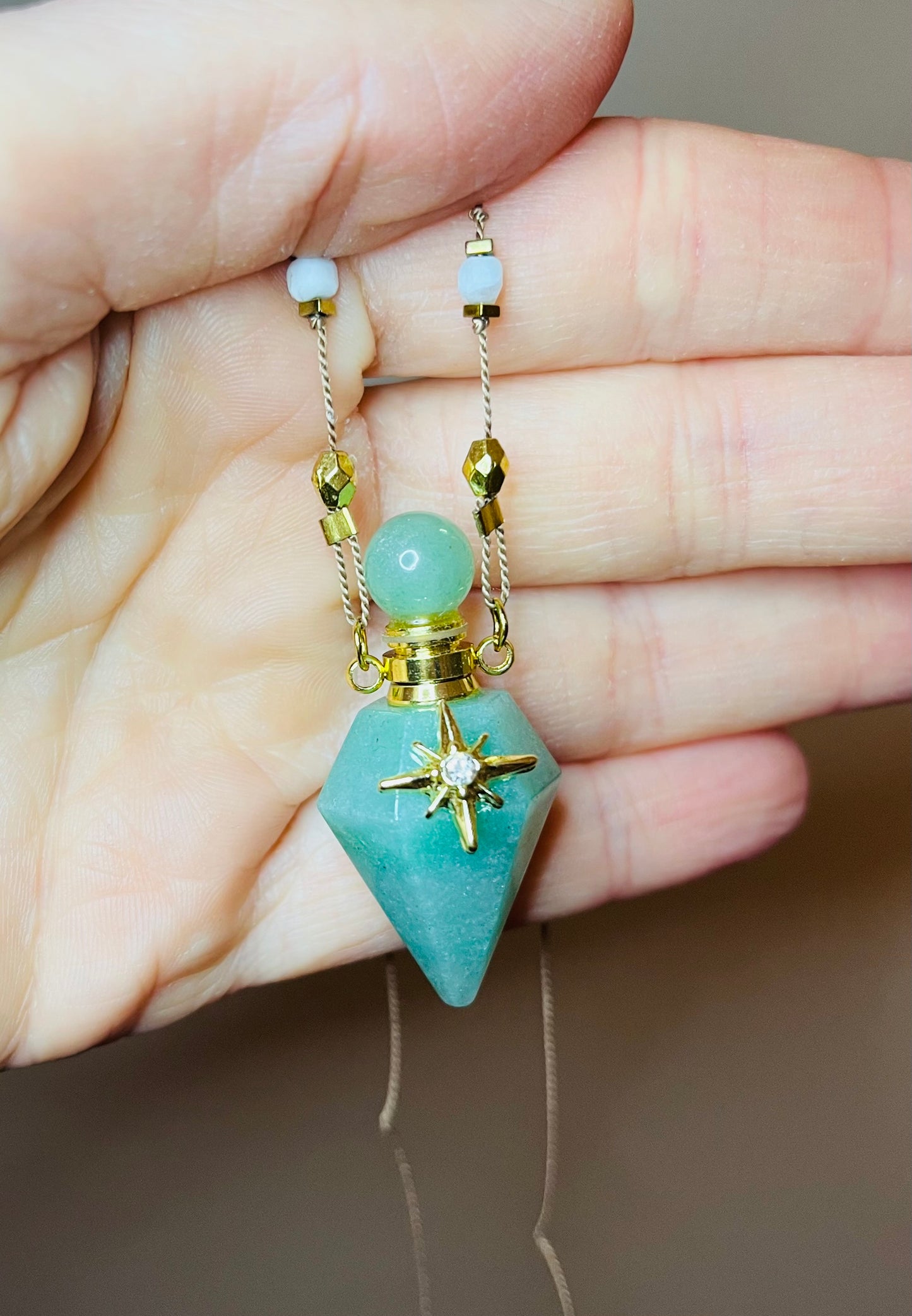 Collier talisman fiole Aventurine