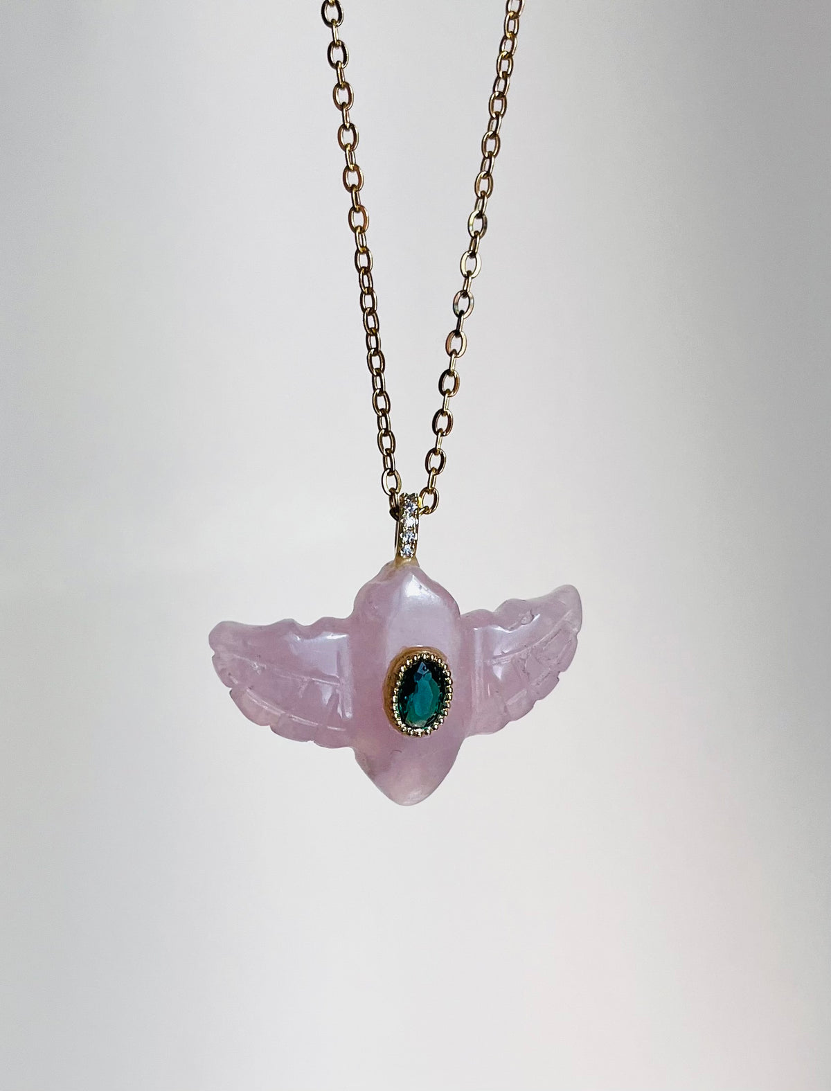 Sautoir talisman Quartz rose