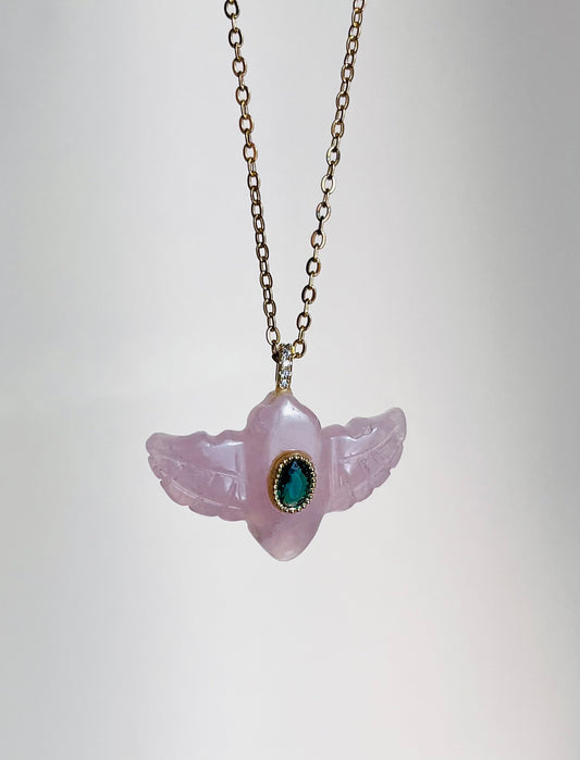 Sautoir talisman Quartz rose