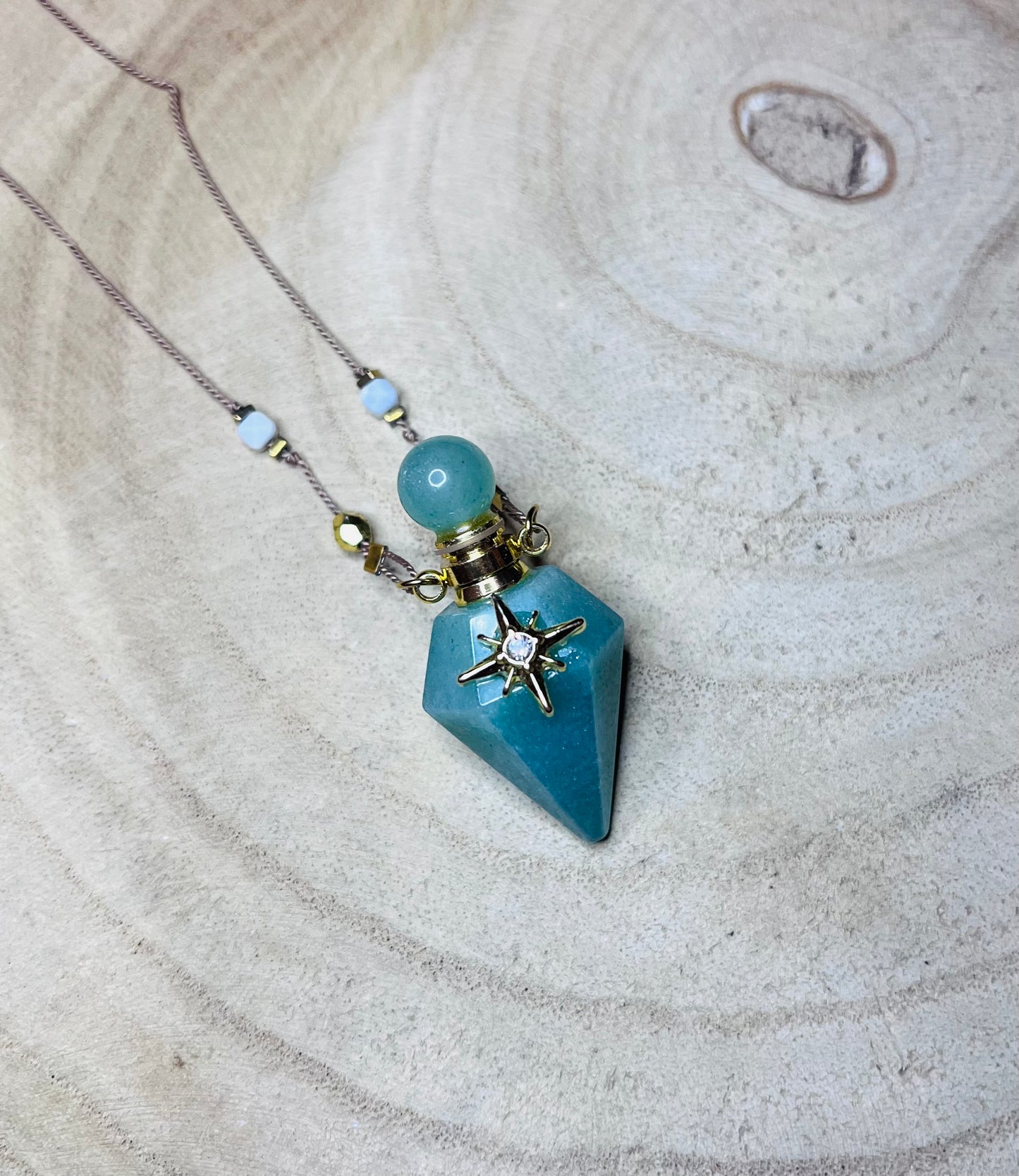 Collier talisman fiole Aventurine