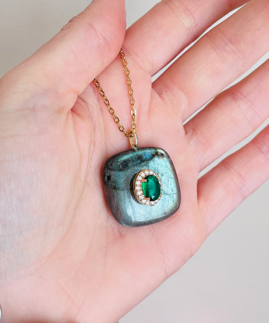 Sautoir grigri Labradorite