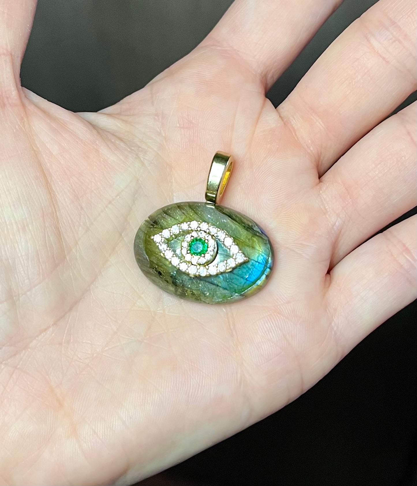 Pendentif œil protecteur Labradorite