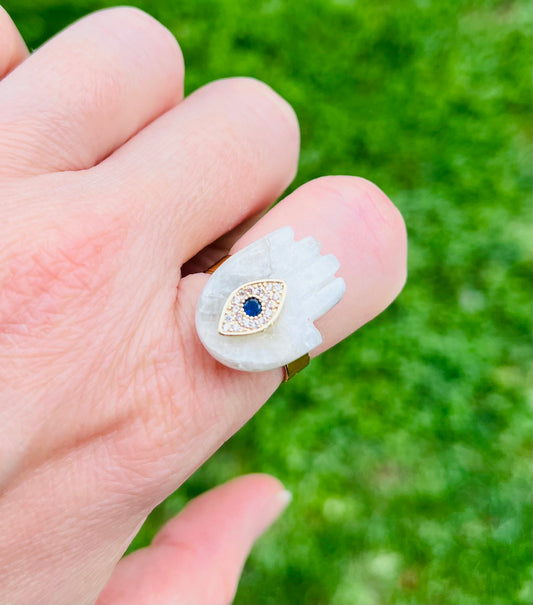 Bague main protectrice Pierre de Lune