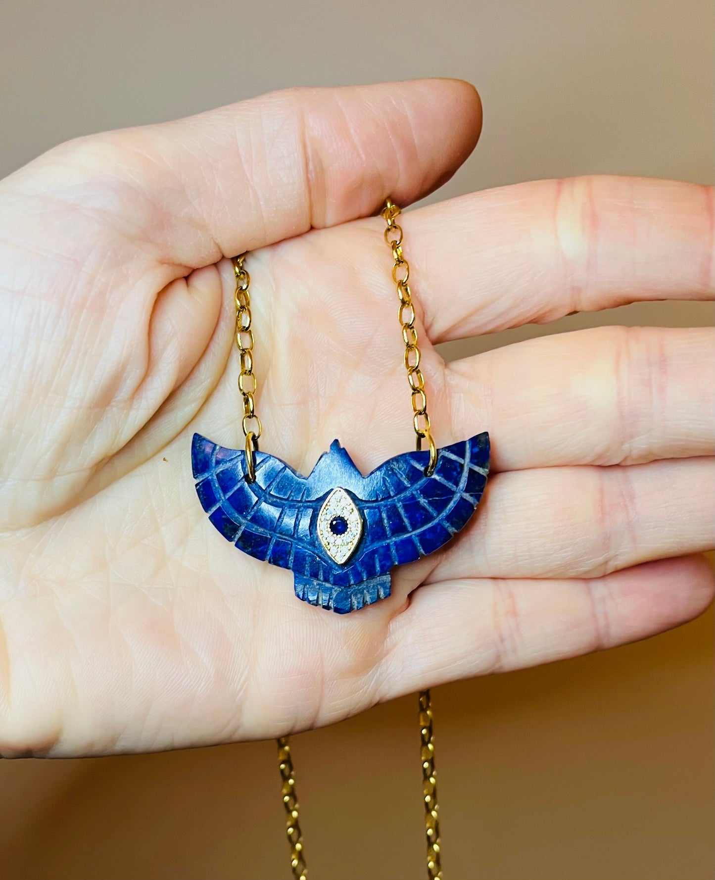 Sautoir phœnix Lapis-Lazuli