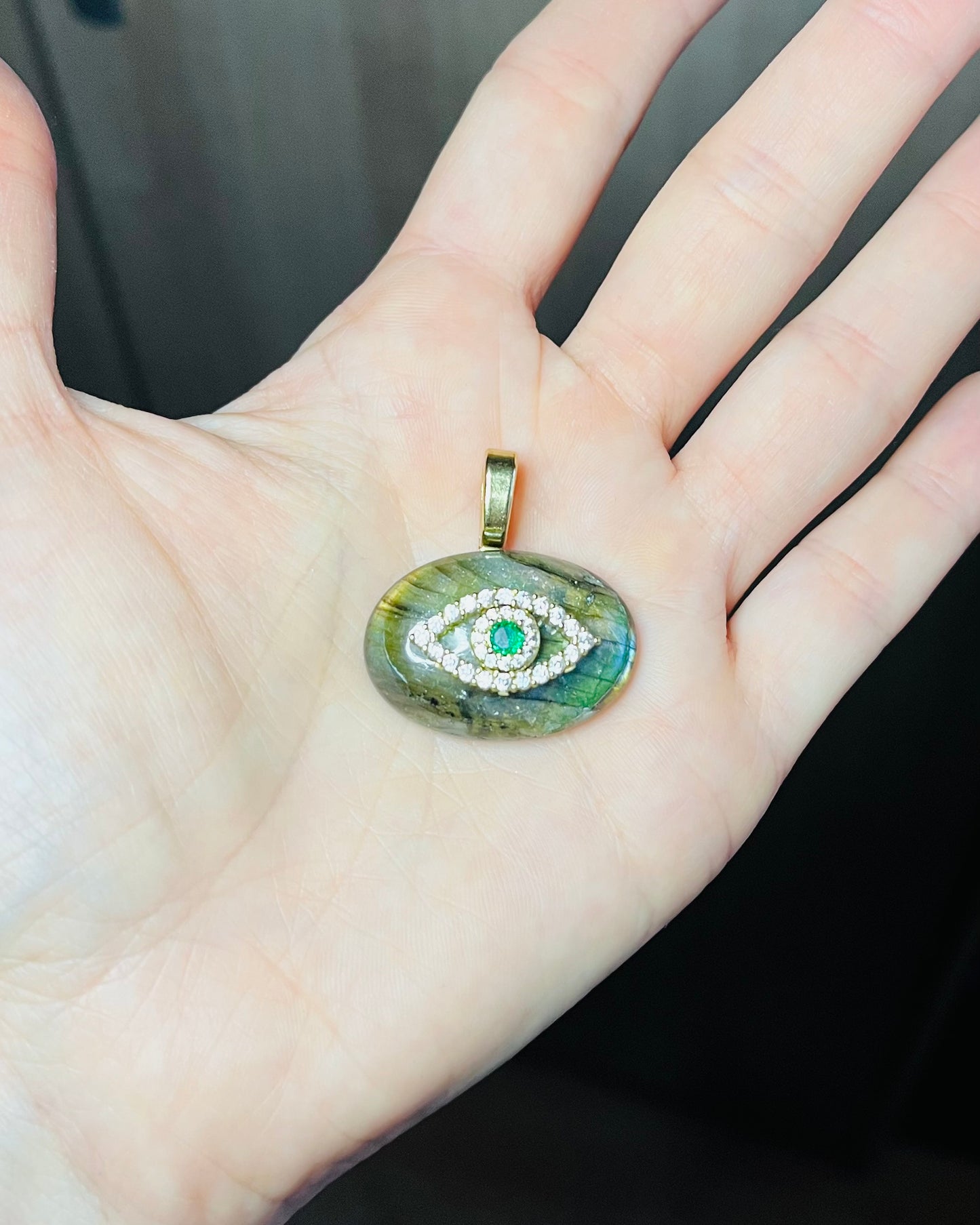 Pendentif œil protecteur Labradorite