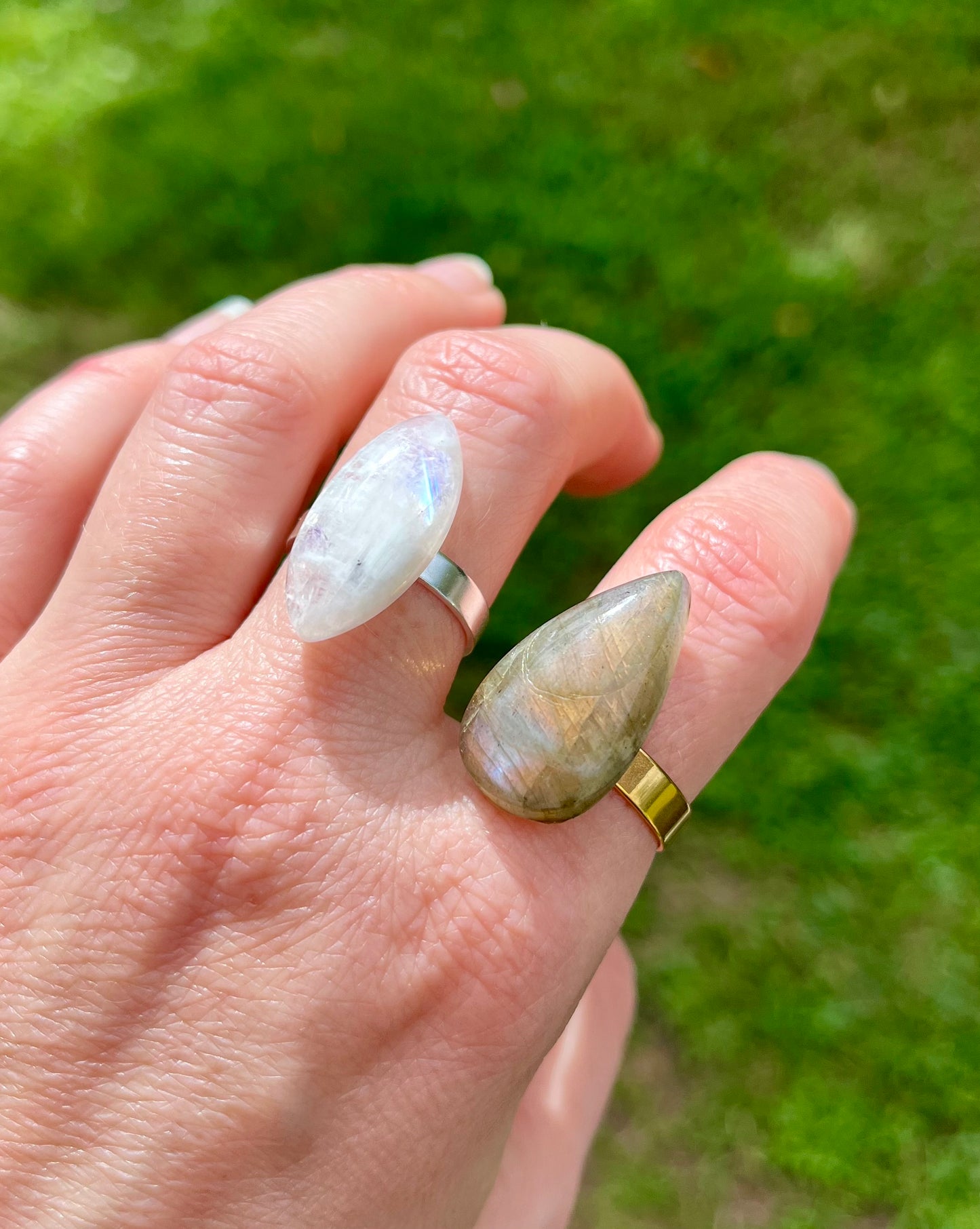 Bague poire Labradorite