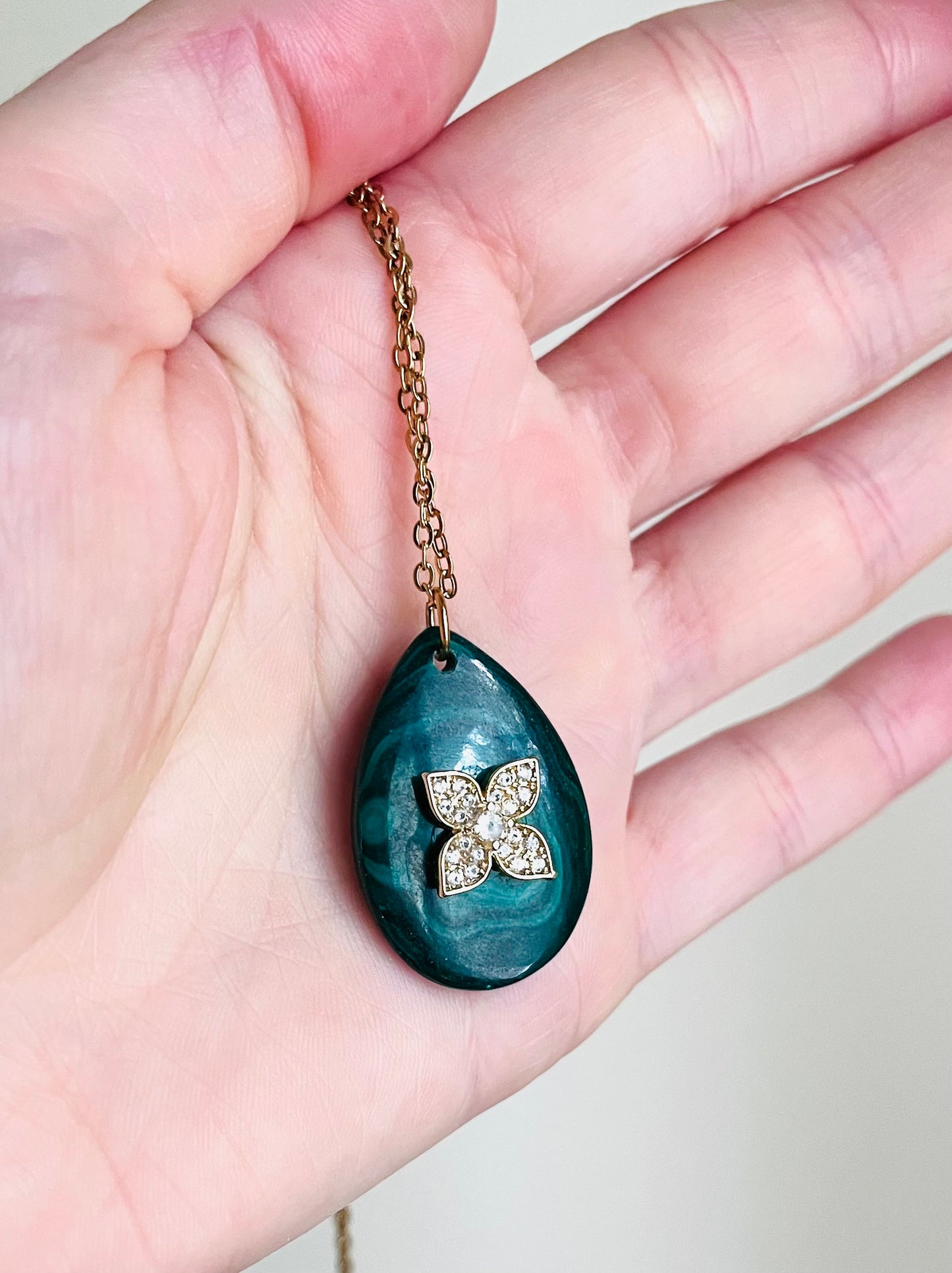 Collier sautoir Malachite