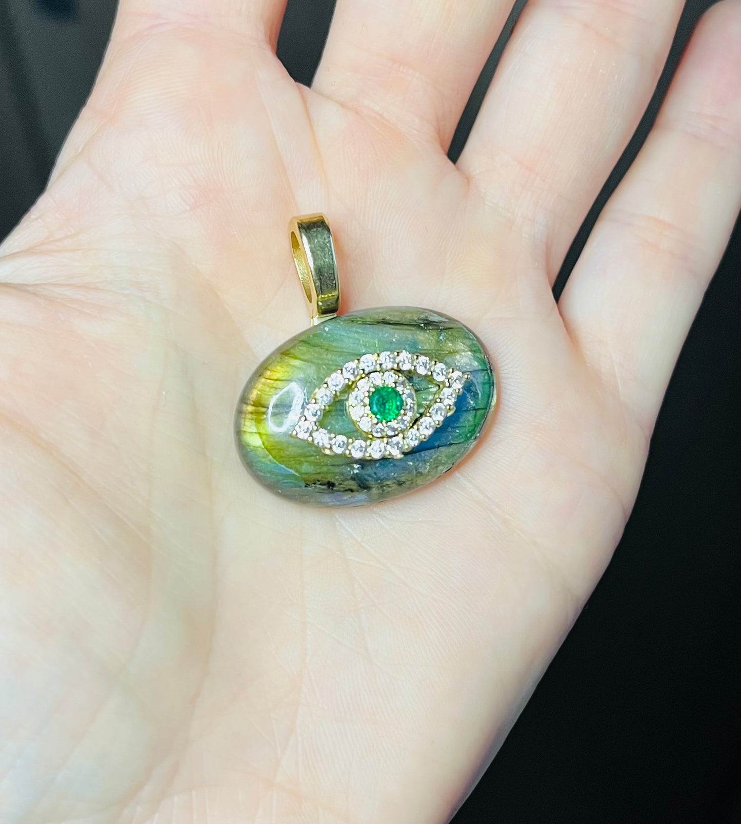 Pendentif œil protecteur Labradorite