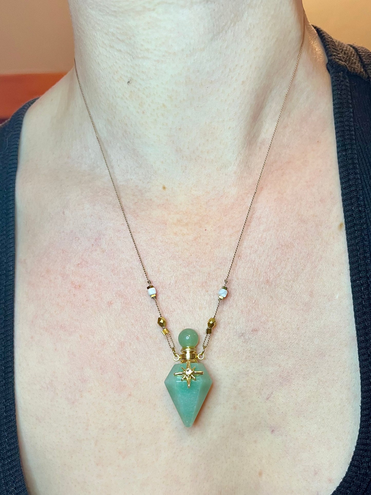 Collier talisman fiole Aventurine