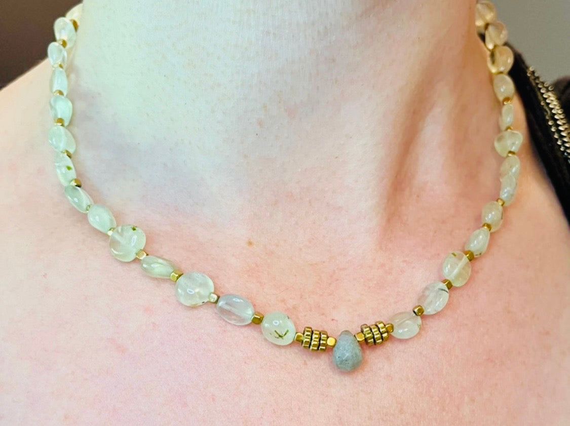 Collier Préhnite et Labradorite