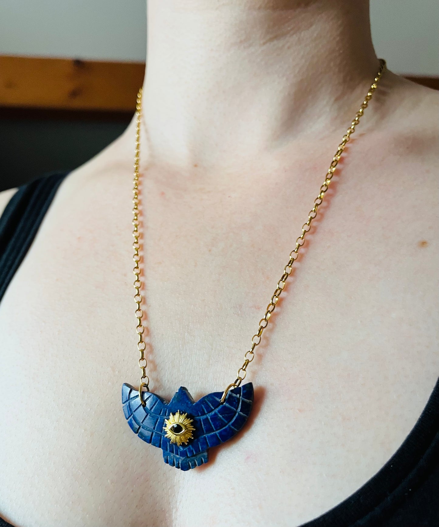 Sautoir phœnix Lapis-Lazuli