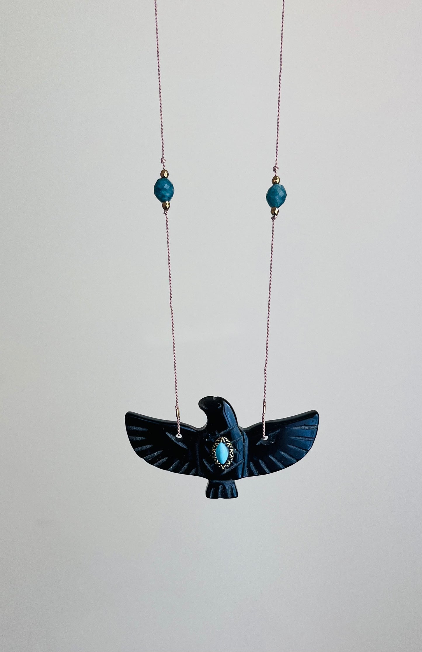 Collier sautoir phœnix Onyx noir