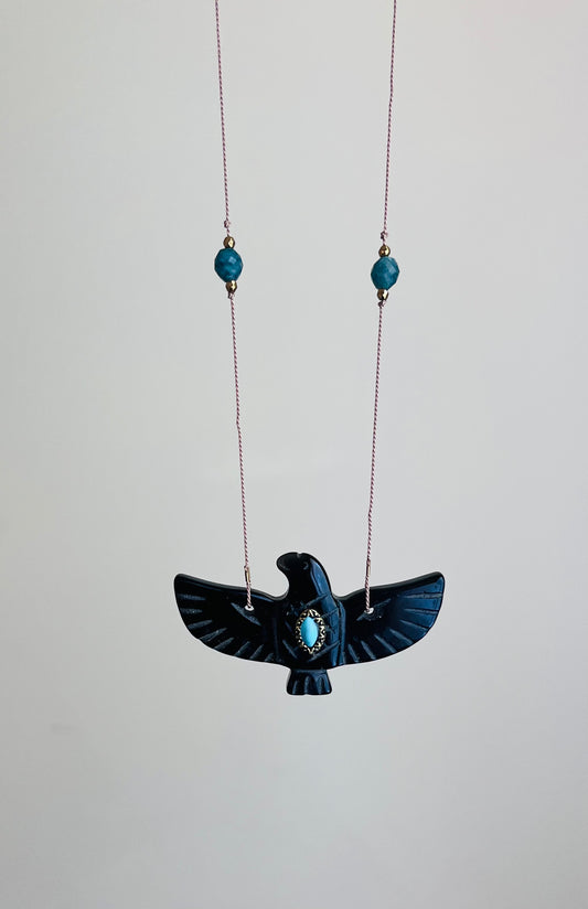 Collier sautoir phœnix Onyx noir