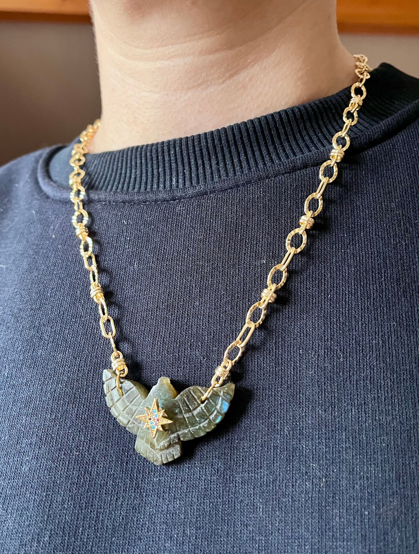 Collier phœnix protecteur Labradorite