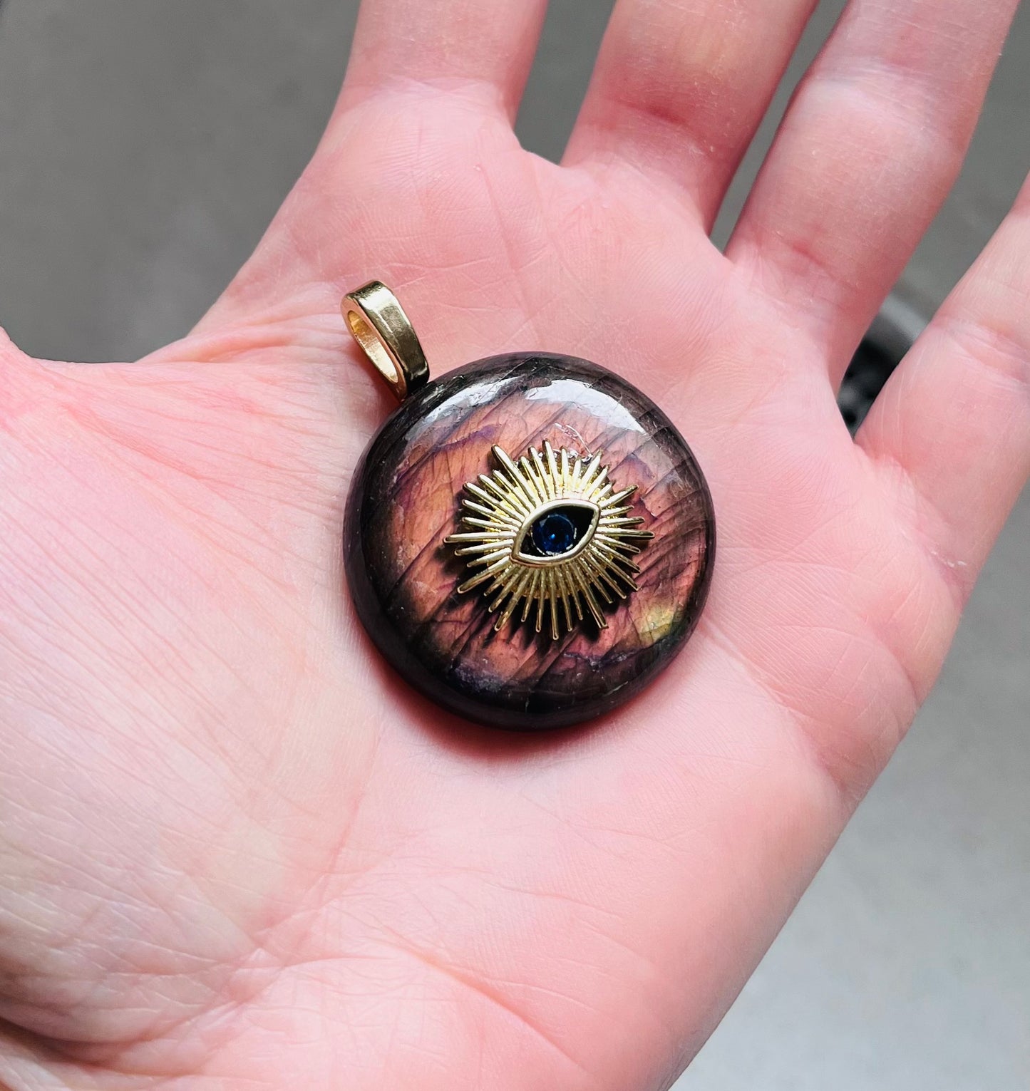 Pendentif Labradorite œil protecteur