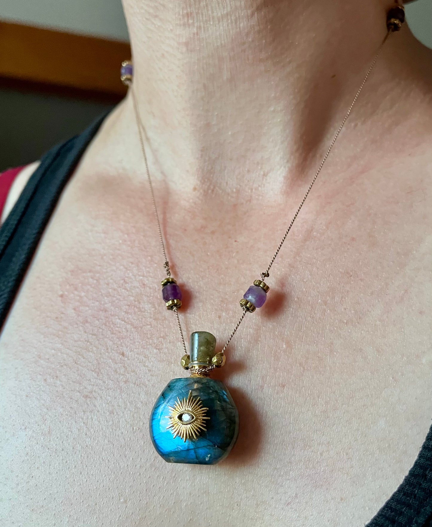 Collier fiole Labradorite