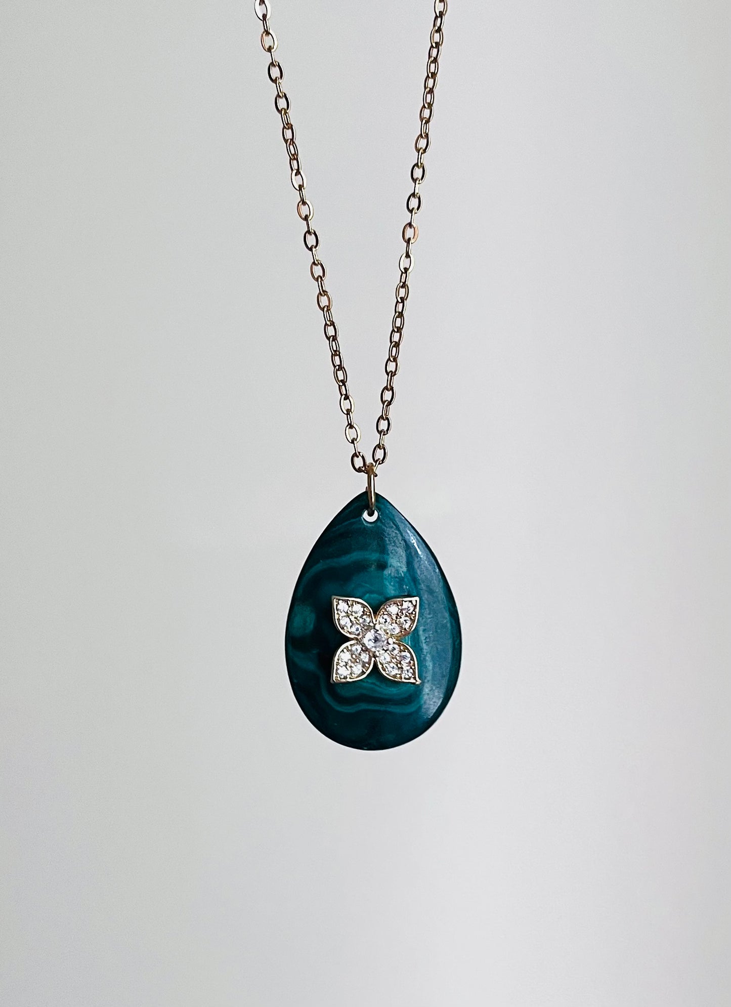 Collier sautoir Malachite
