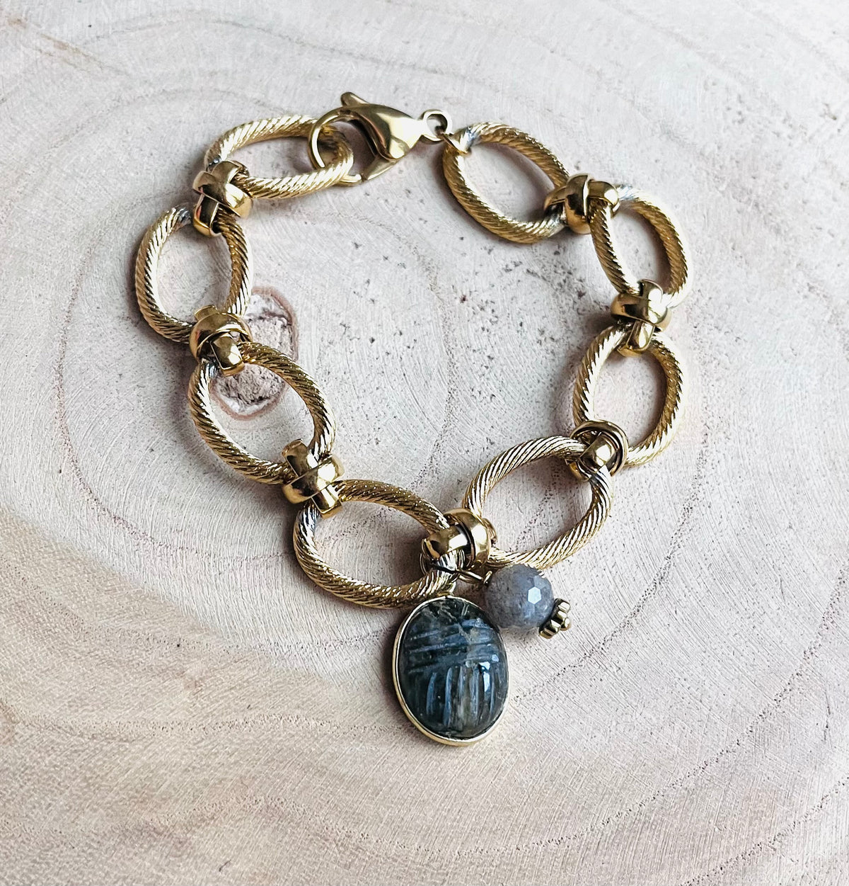 Bracelet grigri amulettes Labradorite