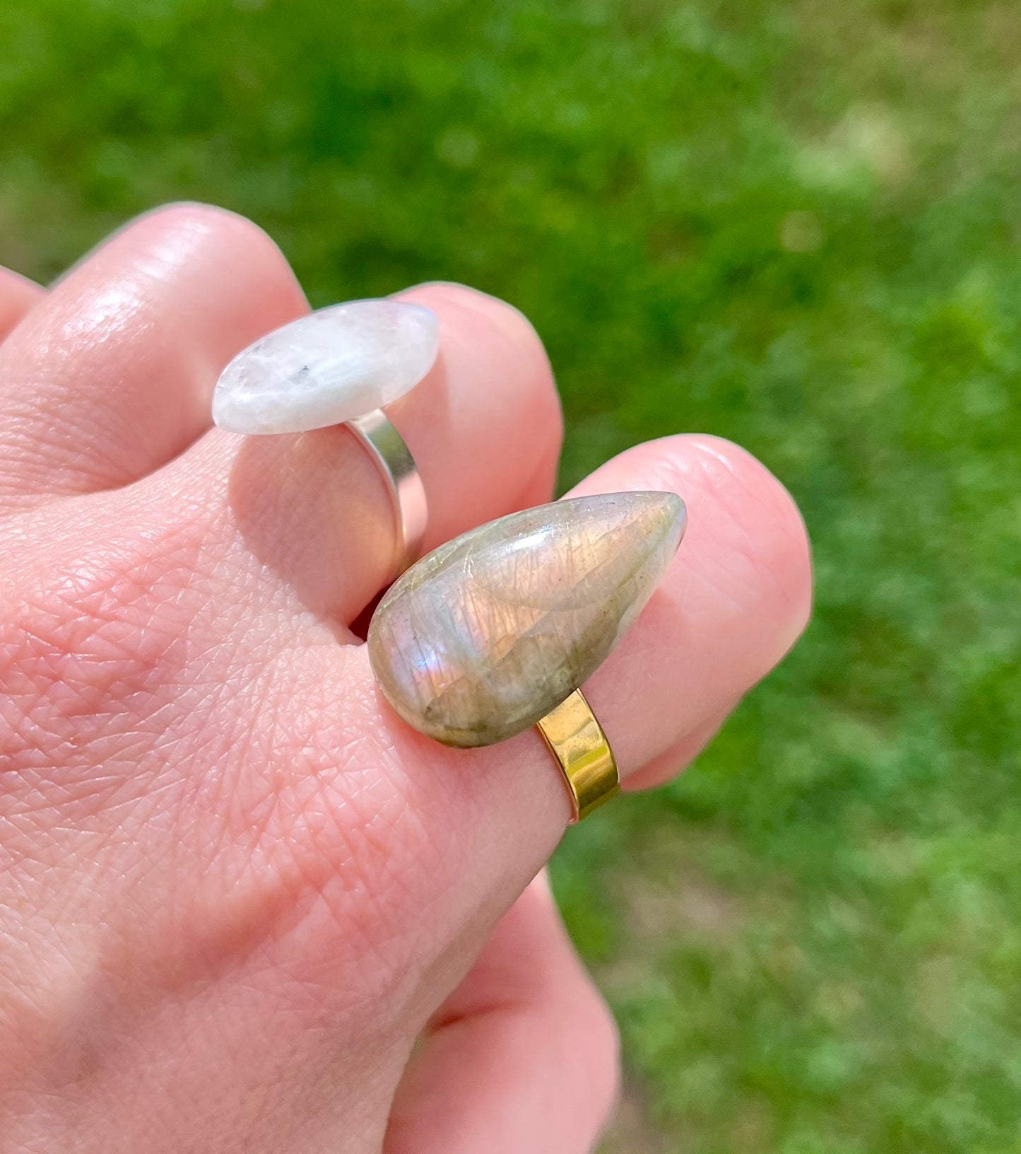 Bague poire Labradorite