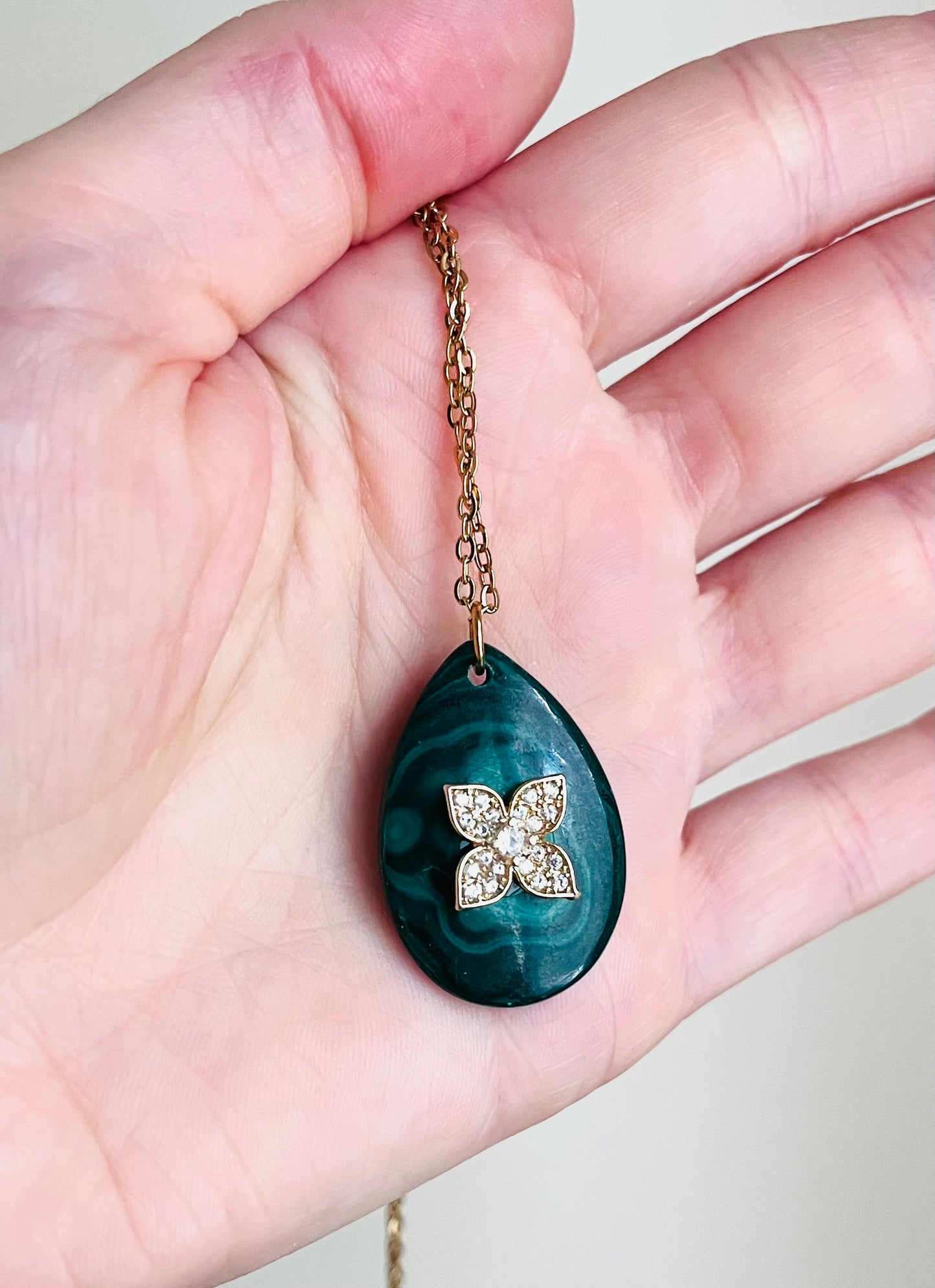 Collier sautoir Malachite