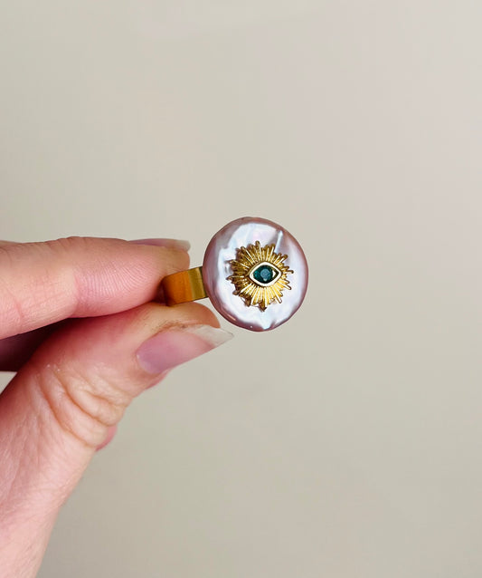 Bague Amulette Perle d’eau douce