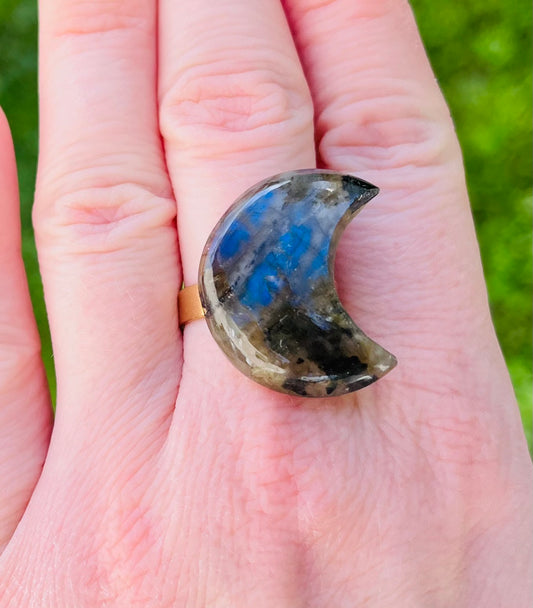 Bague Lune Labradorite