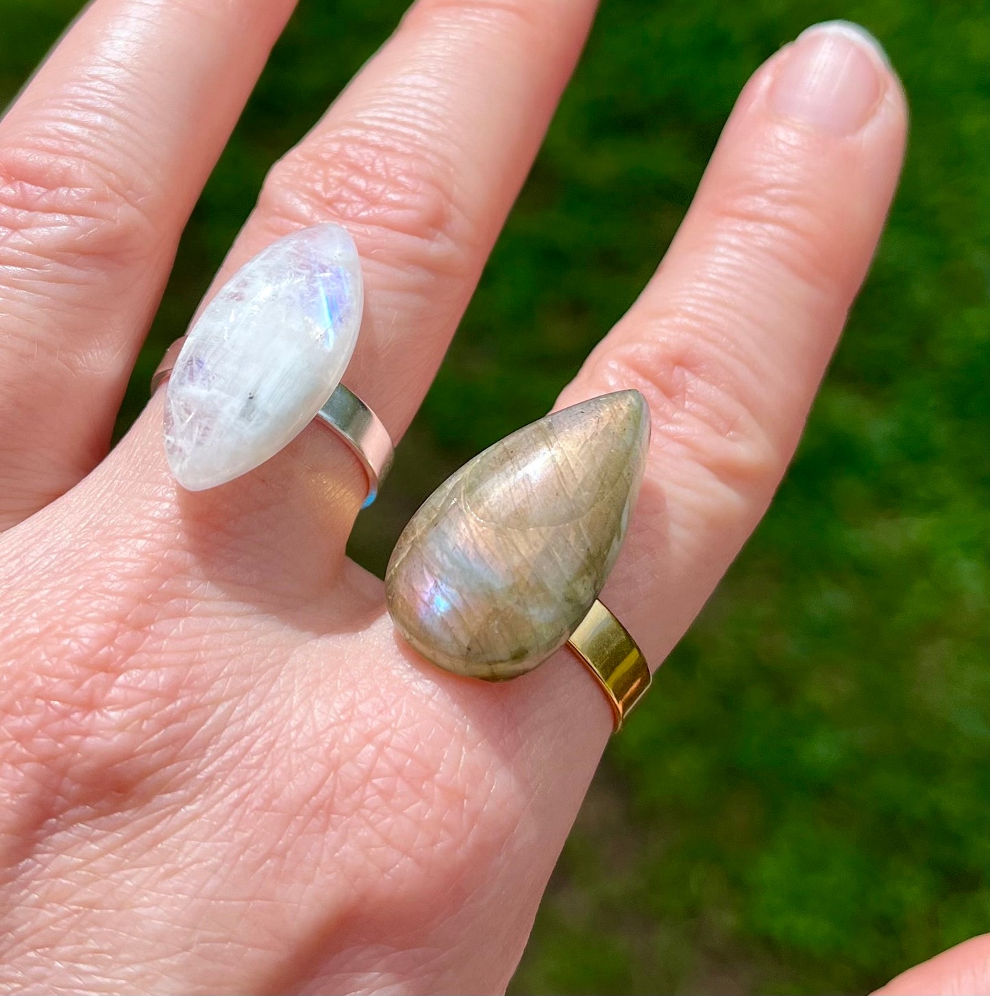 Bague poire Labradorite
