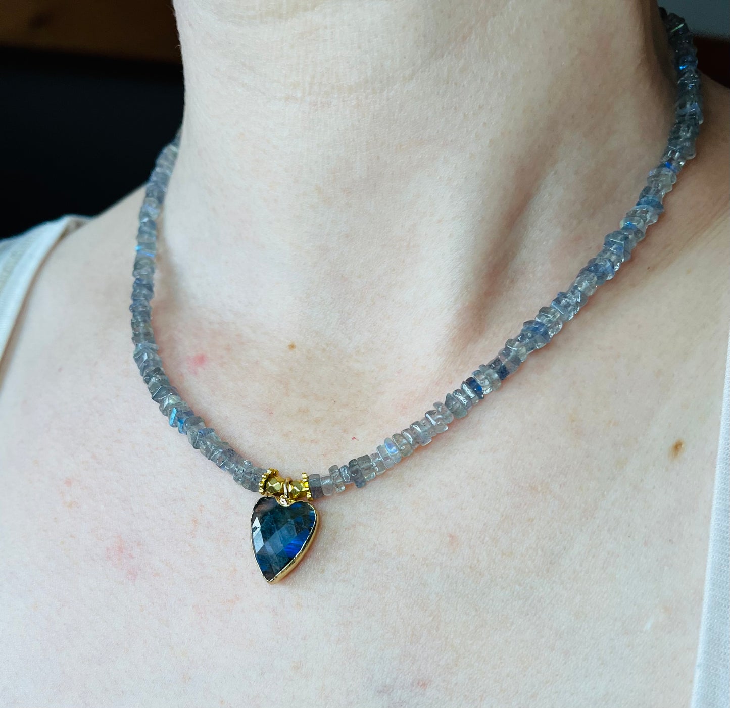 Collier cœur Labradorite
