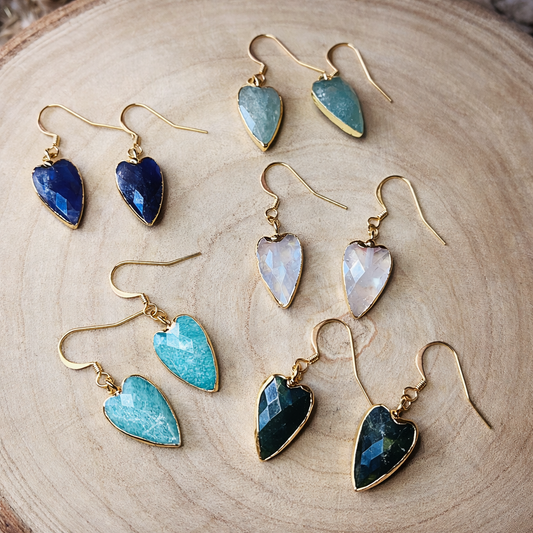 Boucles d’oreilles cœurs Amazonite