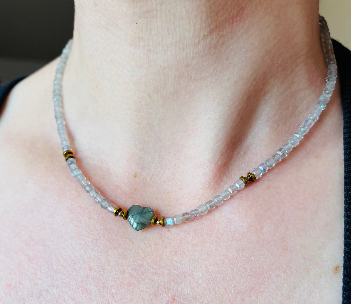 Collier cœur Labradorite