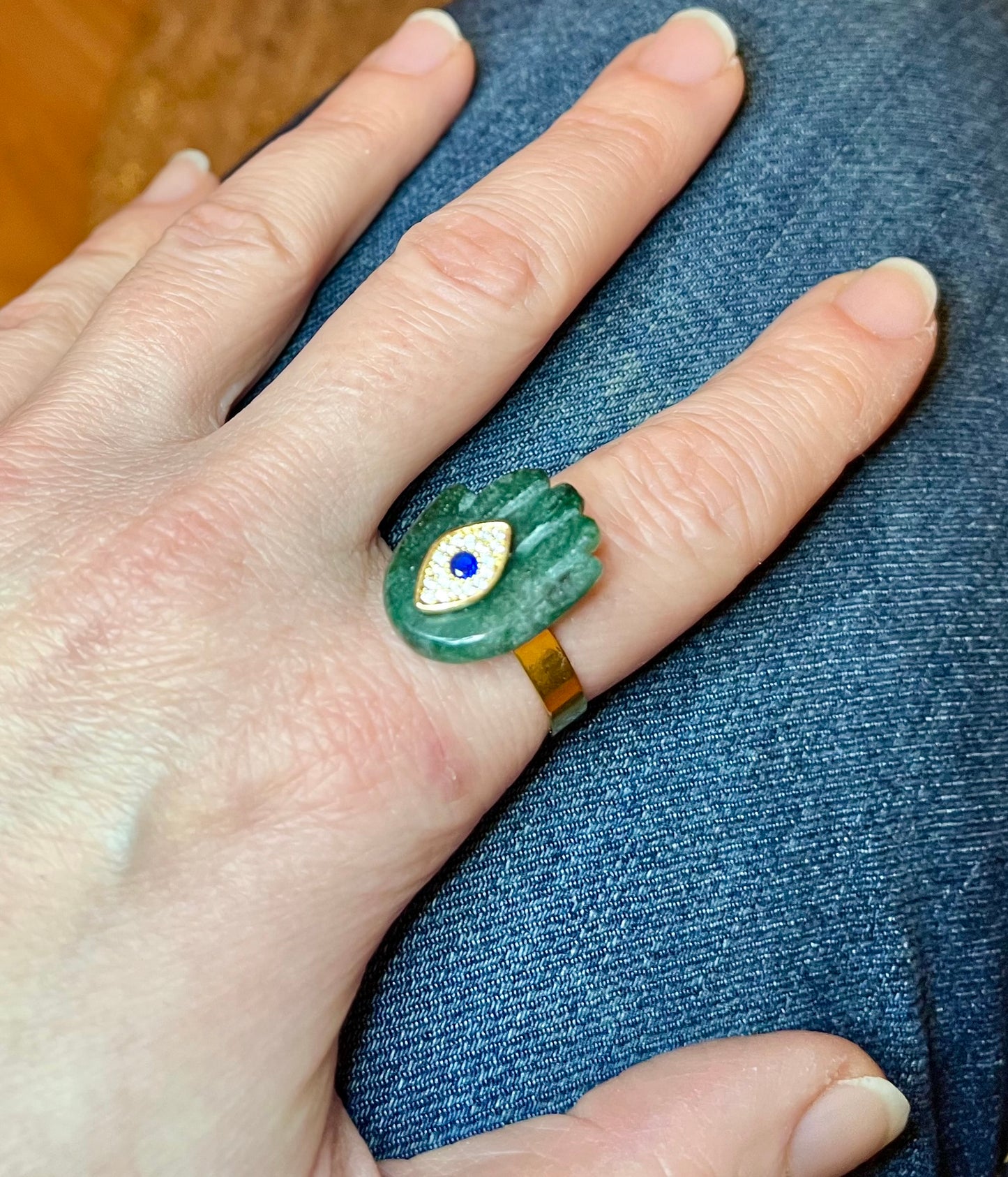 Bague main protectrice Aventurine