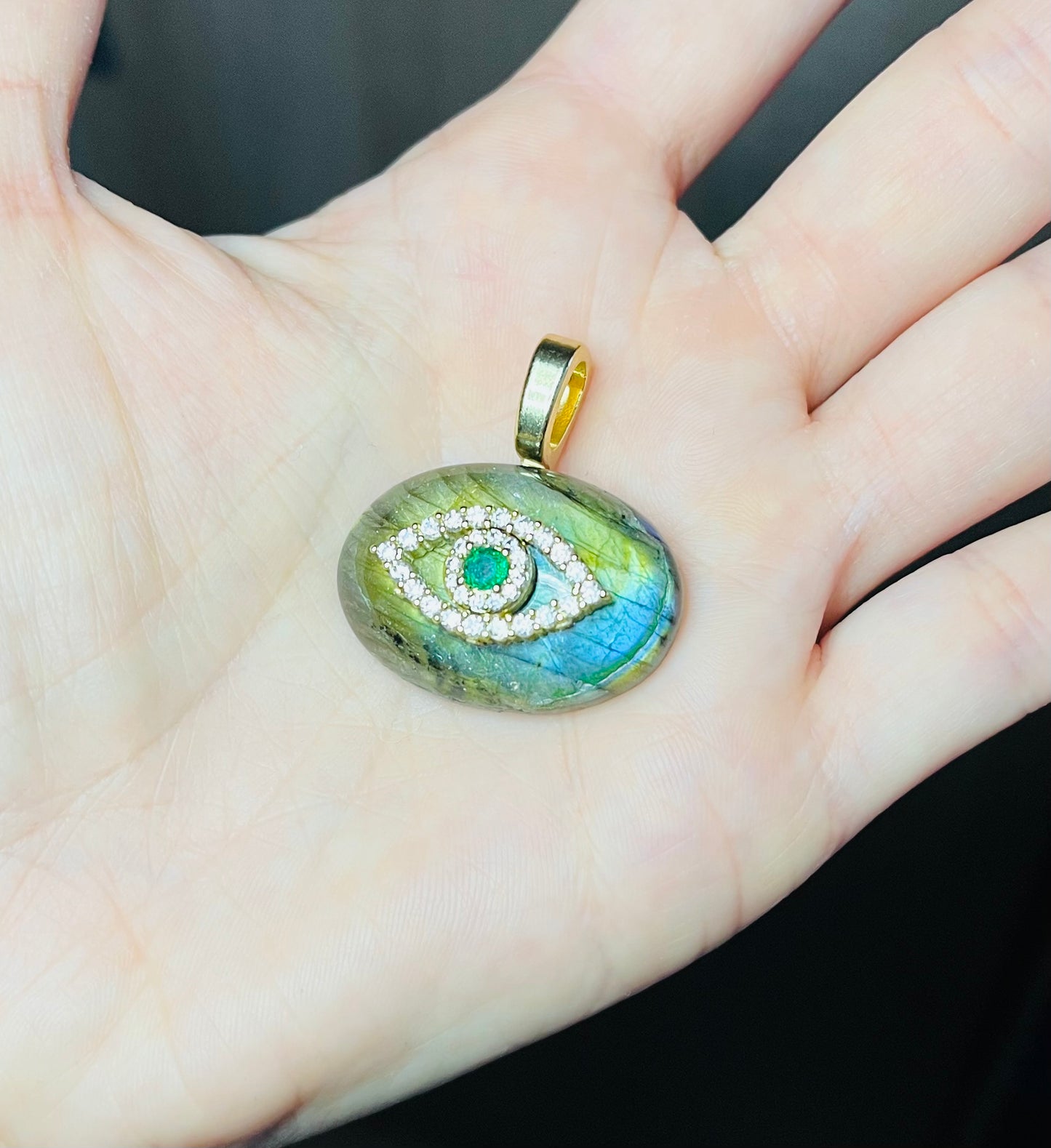 Pendentif œil protecteur Labradorite