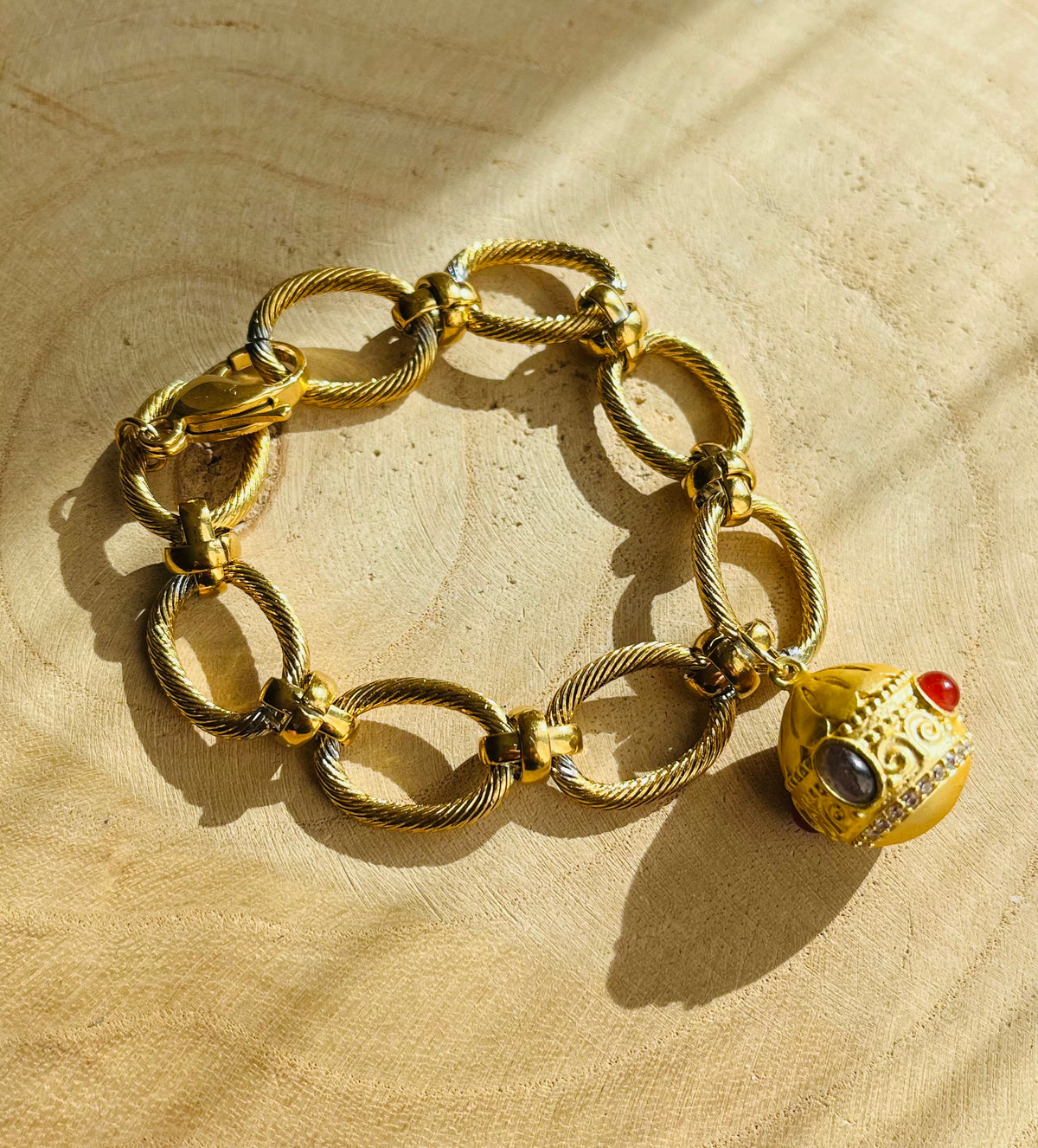 Bracelet talisman ethnique Labradorite et Cornaline