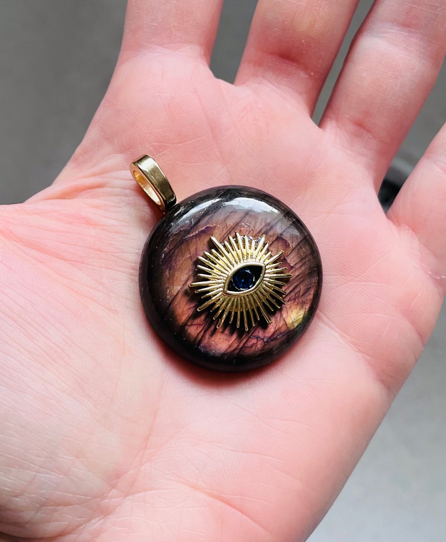 Pendentif Labradorite œil protecteur