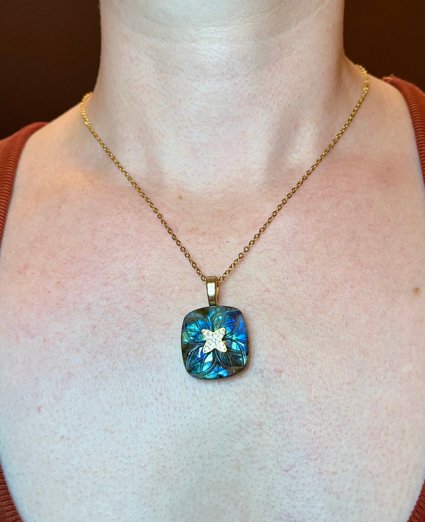 Collier talisman protecteur Labradorite - Éloignement des énergies négatives