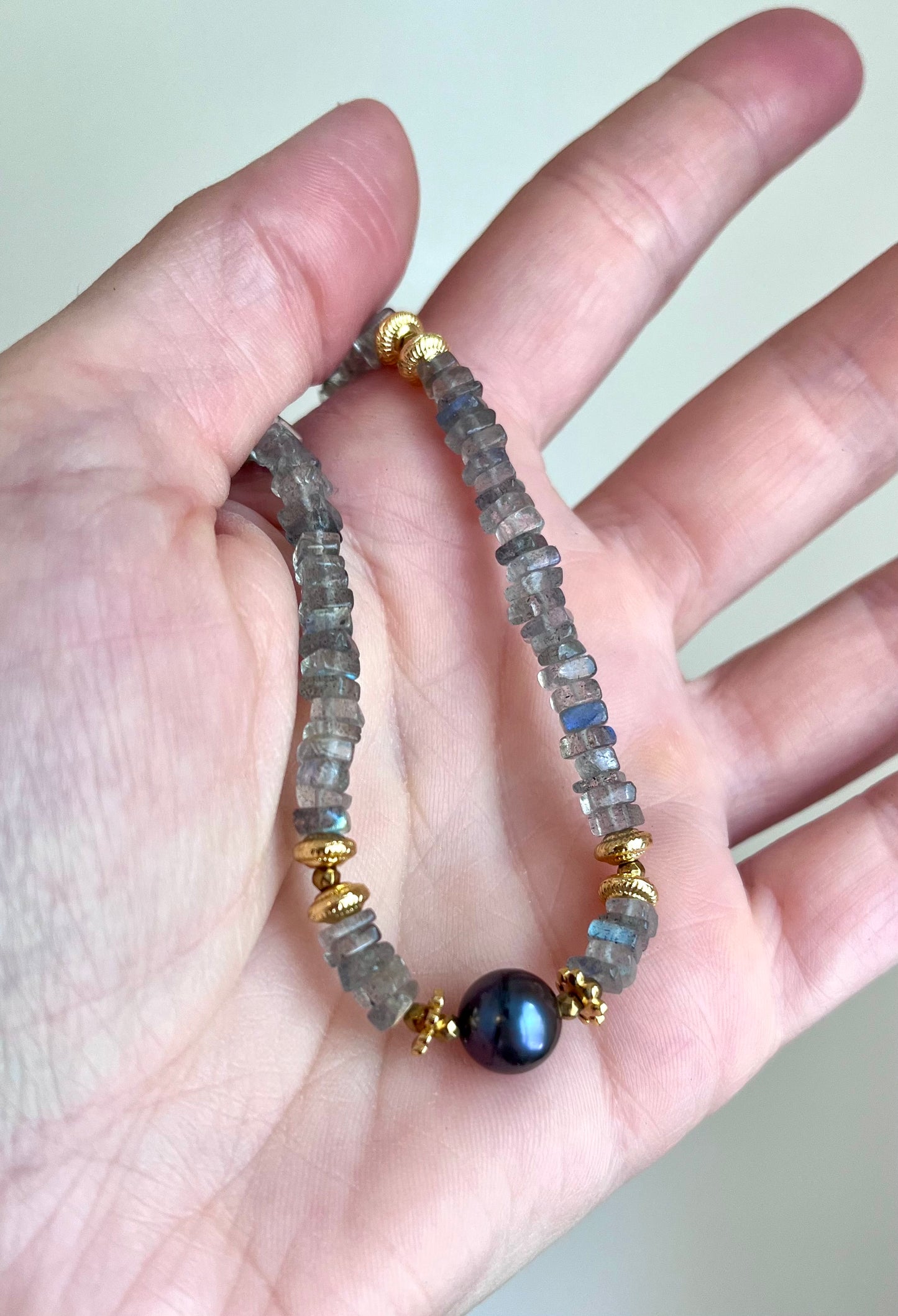 Collier Labradorite et Perle d’eau douce