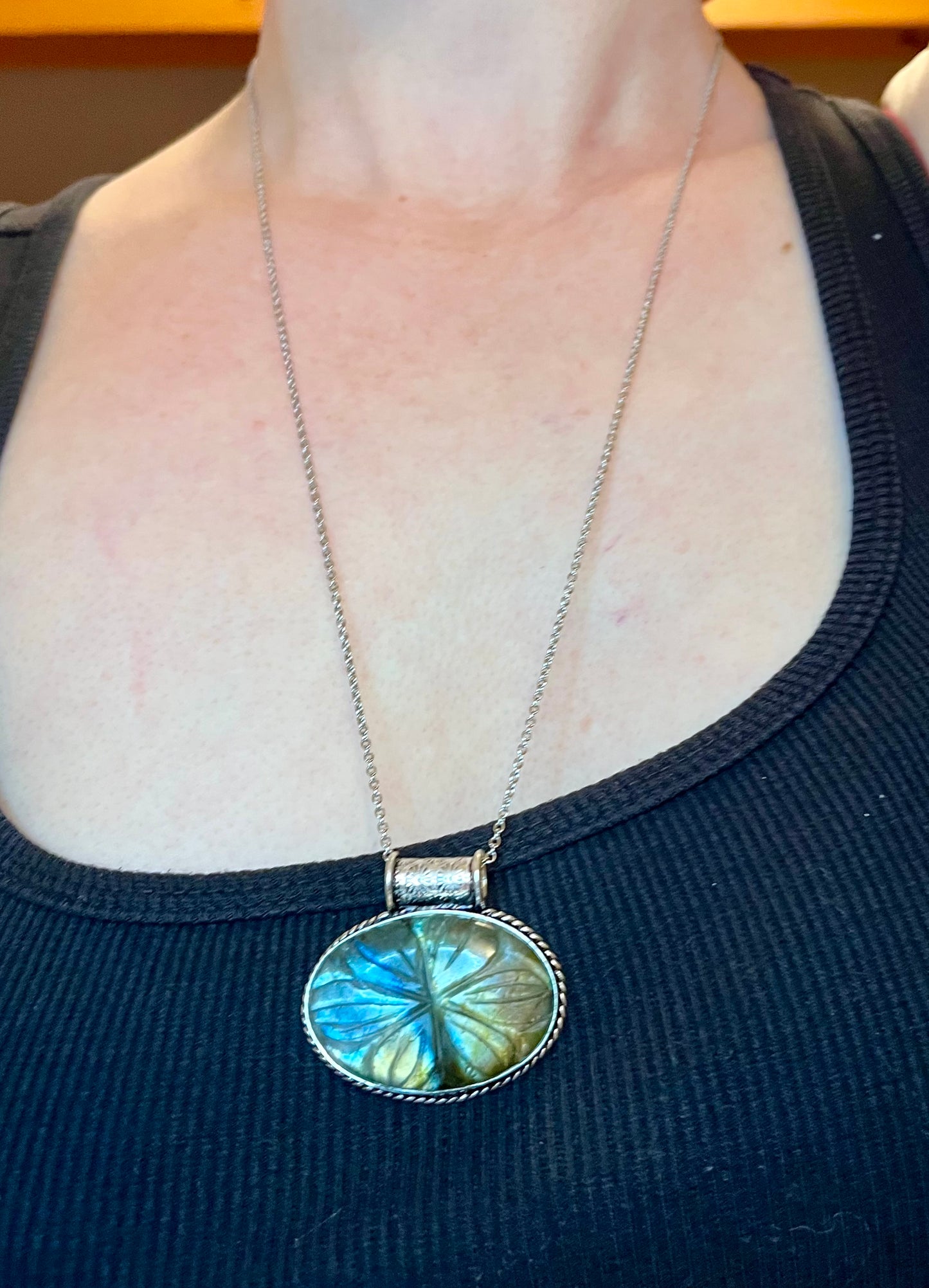 Collier sautoir Labradorite