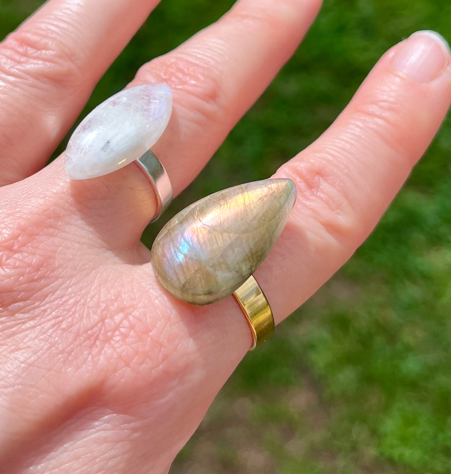 Bague poire Labradorite