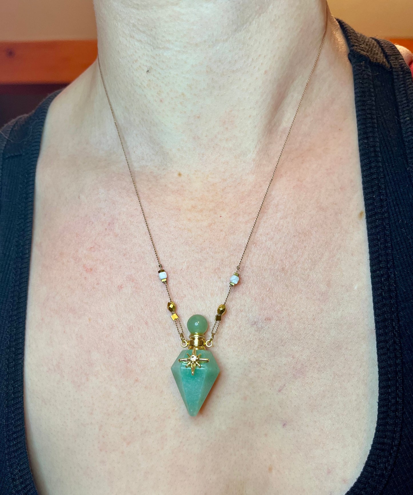 Collier talisman fiole Aventurine