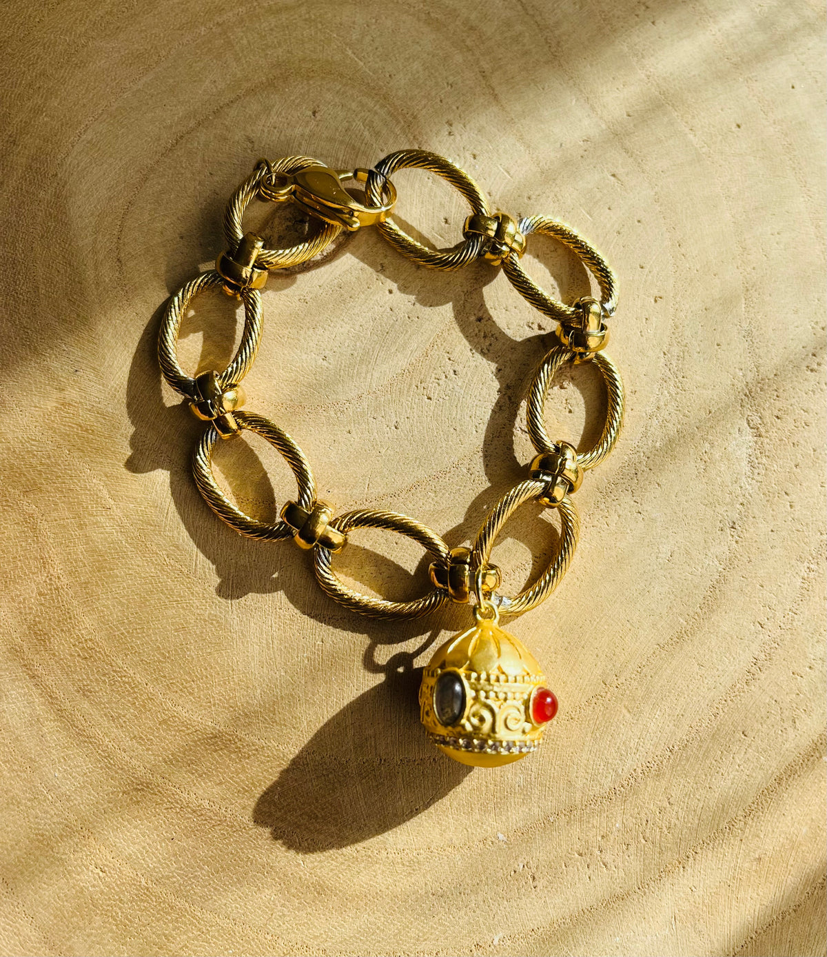 Bracelet talisman ethnique Labradorite et Cornaline