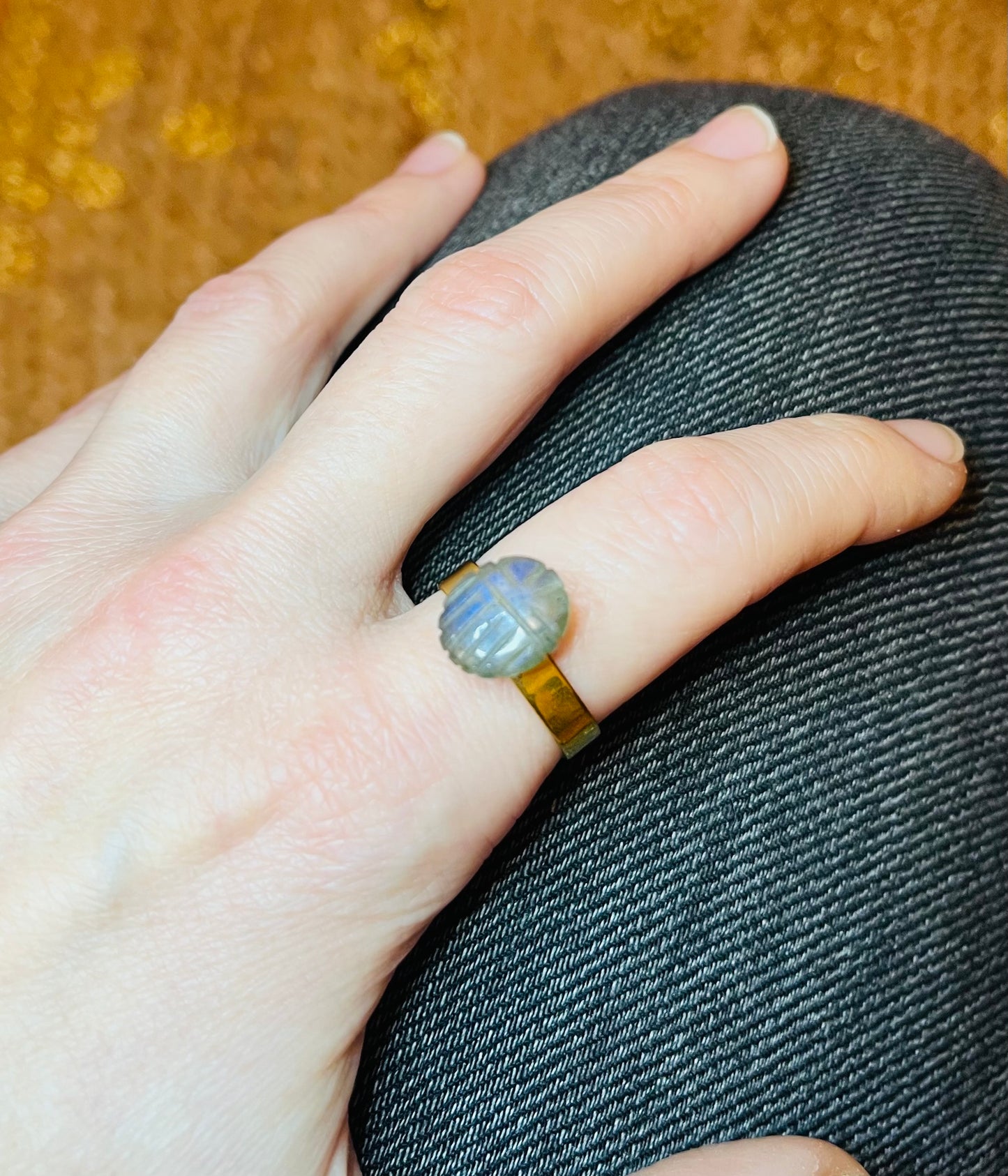 Bague talisman scarabée Labradorite